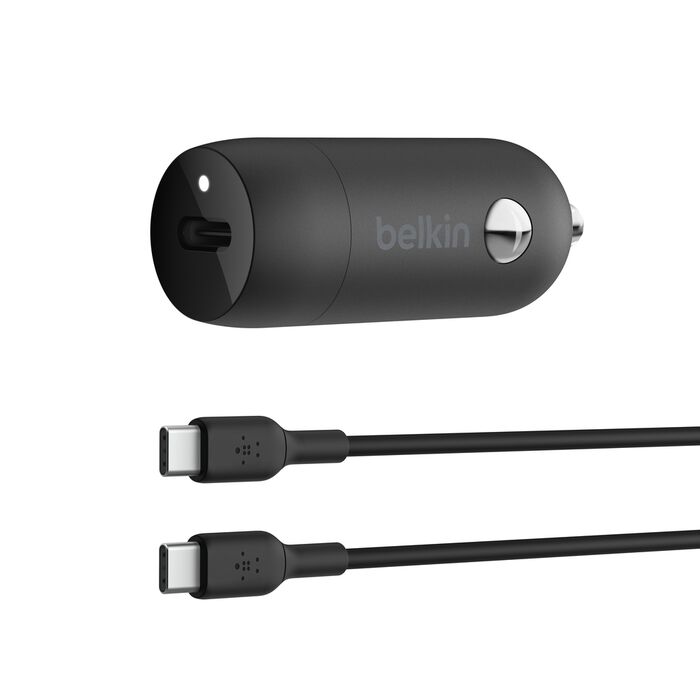 Chargeur voiture USB-C 30W Belkin avec câble USB-C 1 m