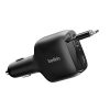 Chargeur voiture USB-C et USB-A 75W Belkin avec câble intégré