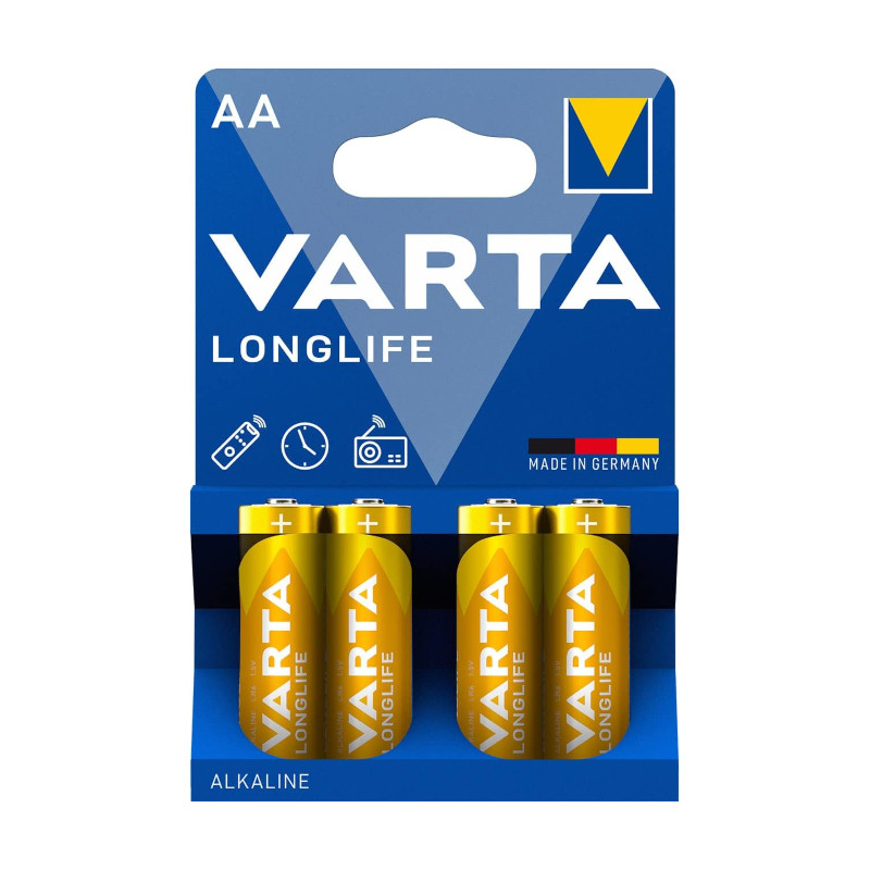 Piles alcalines AA Varta Longlife pack de 4