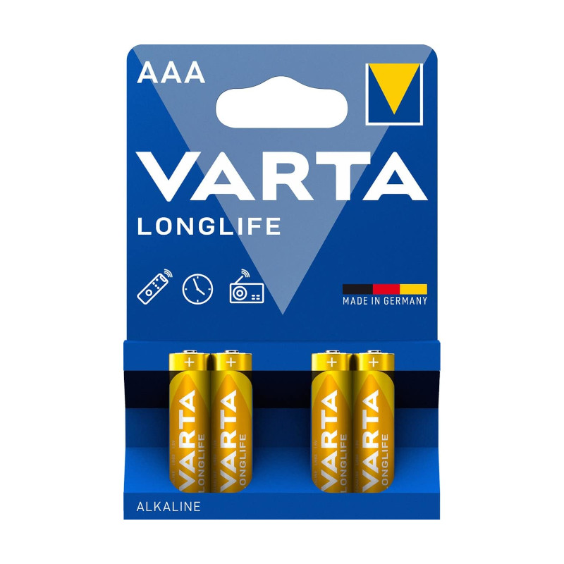 Piles alcalines AAA Varta Longlife pack de 4