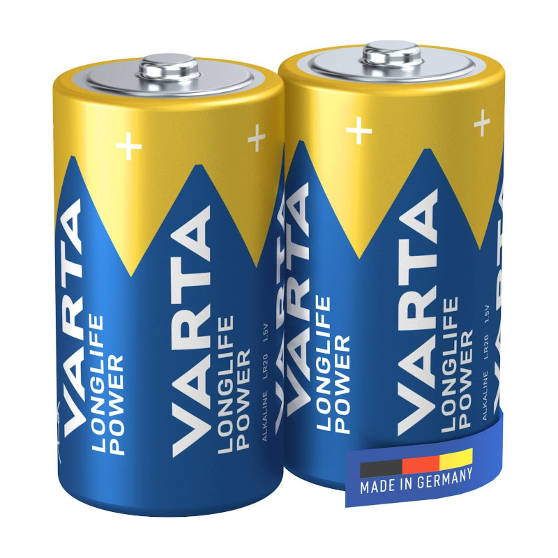 Piles alcalines C Varta Longlife Power pack de 2