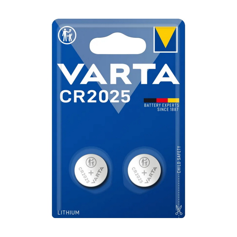 Piles bouton lithium CR2025 Varta pack de 2