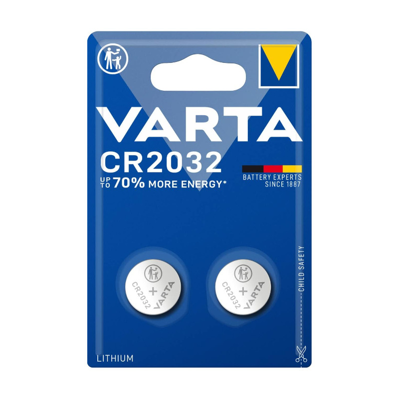 Piles bouton lithium CR2032 Varta pack de 2