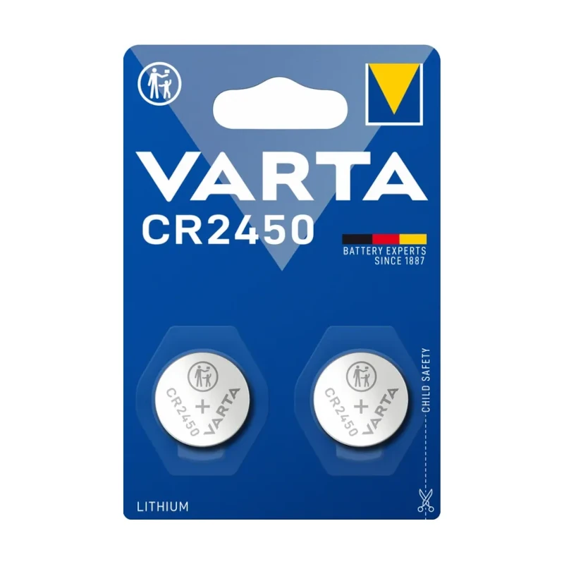 Piles bouton lithium CR2450 Varta pack de 2
