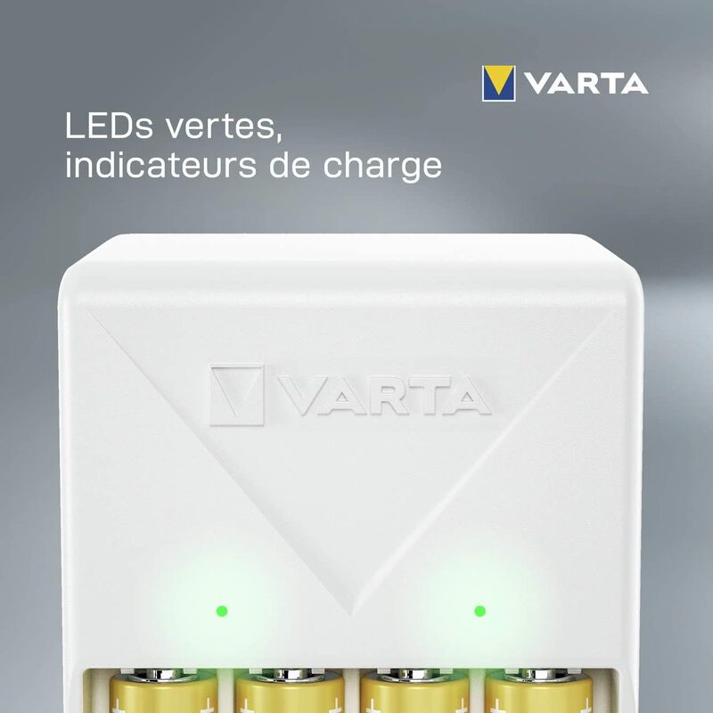 Chargeur de piles AA AAA Varta avec 4 piles incluses