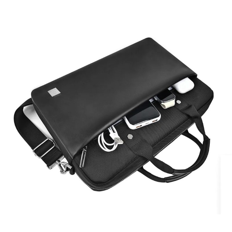 Sacoche ordinateur portable 14 pouces avec bandoulière WiWU Hali noir