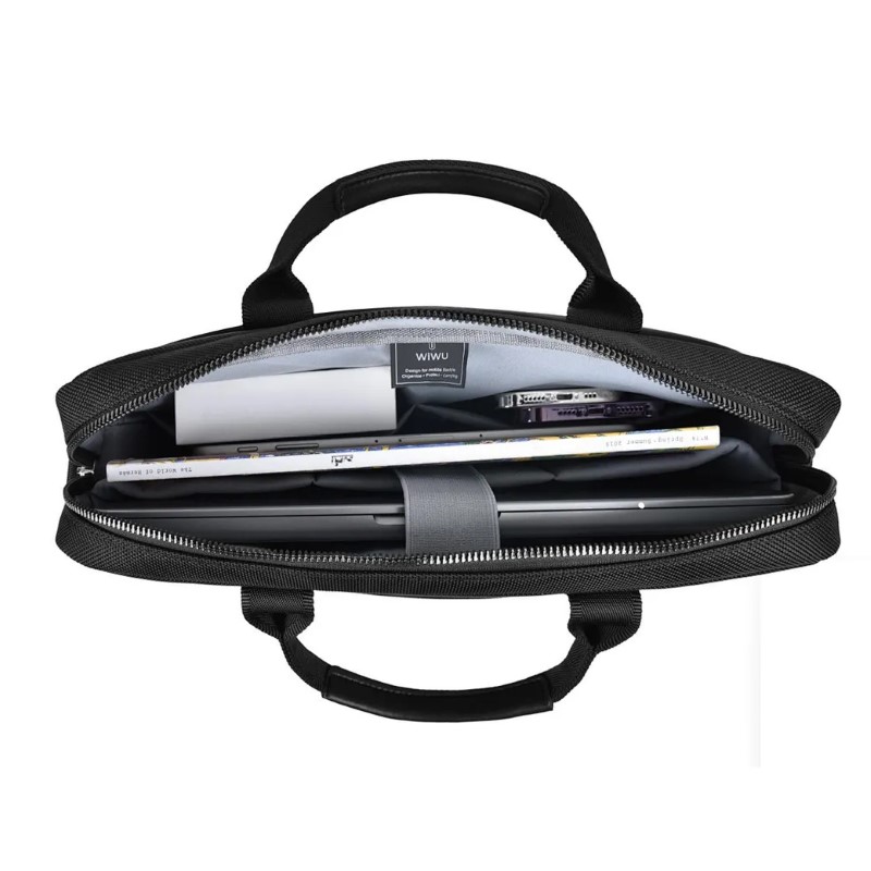 Sacoche ordinateur portable 14 pouces avec bandoulière WiWU Hali noir