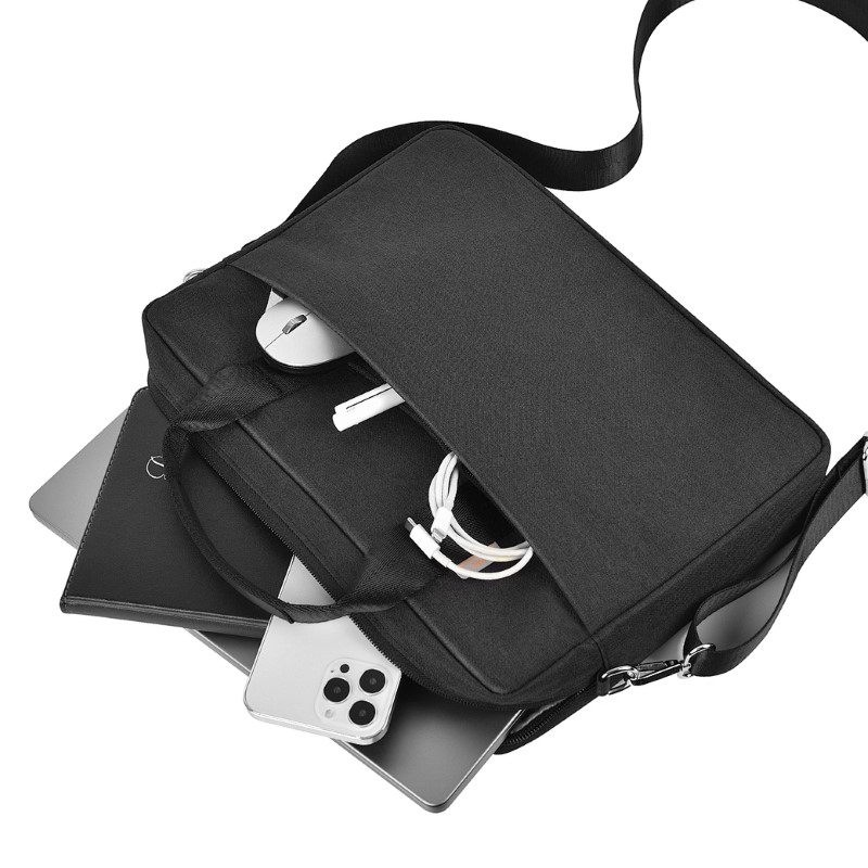 Sacoche ordinateur portable 15,6 pouces avec bandoulière WiWU Minimalist Pro noir